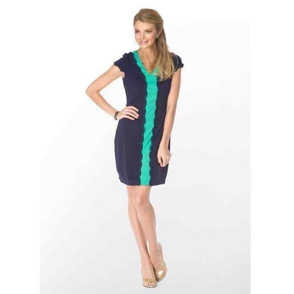Lilly Pulitzer Kris Dress Navy & Green Size S - Picture 1 of 11